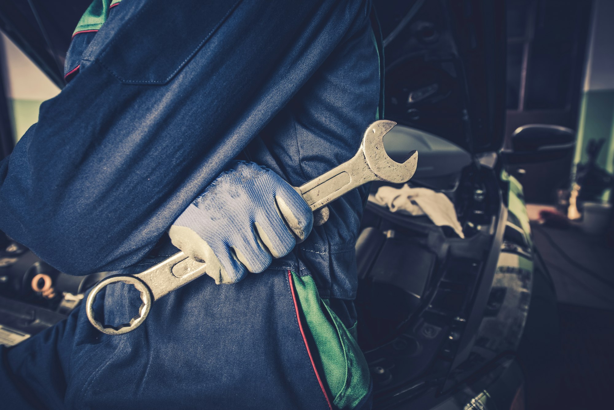 Car Mechanic with Wrench